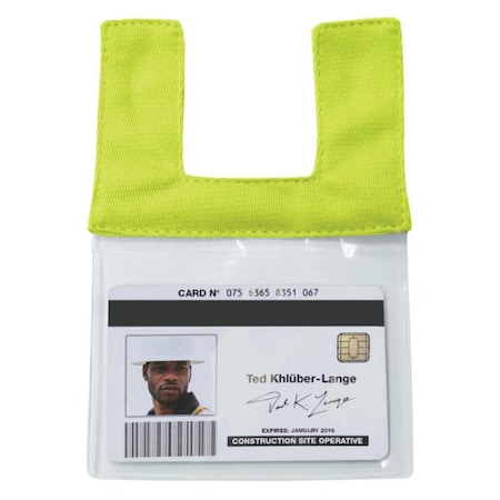 Lime Retractable Clear Id Pocket